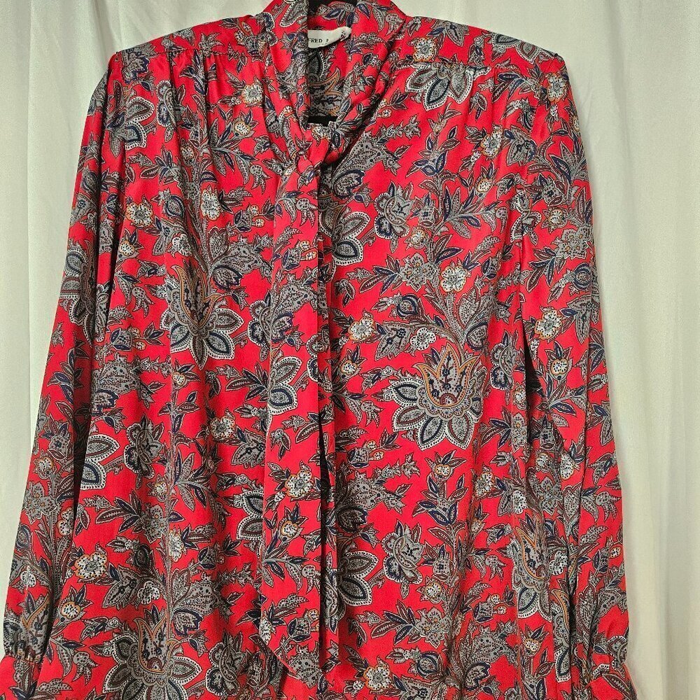 Paisley bow tie Blouse Alfred Dunner Size 14
